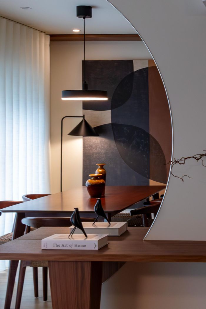 Stylish interior with modern furniture and artistic elements in Portugal.